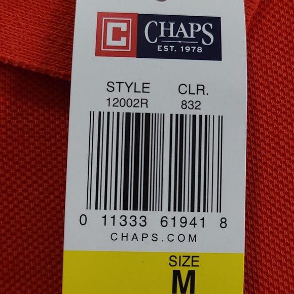 Chaps Men's Striped Polo Size Medium - Picture 5 of 5